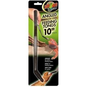 Zoo Med Angled Stainless Steel Feeding Tongs 10″